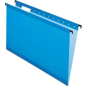 Pendaflex SureHook Reinforced Hanging Folders, Legal Size, Assorted Colors, 1/5 Cut, 20/BX (6153 1/5 Asst)(Blue)