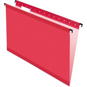 Pendaflex SureHook Reinforced Hanging Folders, Legal Size, Assorted Colors, 1/5 Cut, 20/BX (6153 1/5 Asst)(Red)