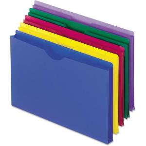 Pendaflex Translucent Poly File Jackets, Legal Size, Assorted Colors, 5/Pack (50993)(Legal)