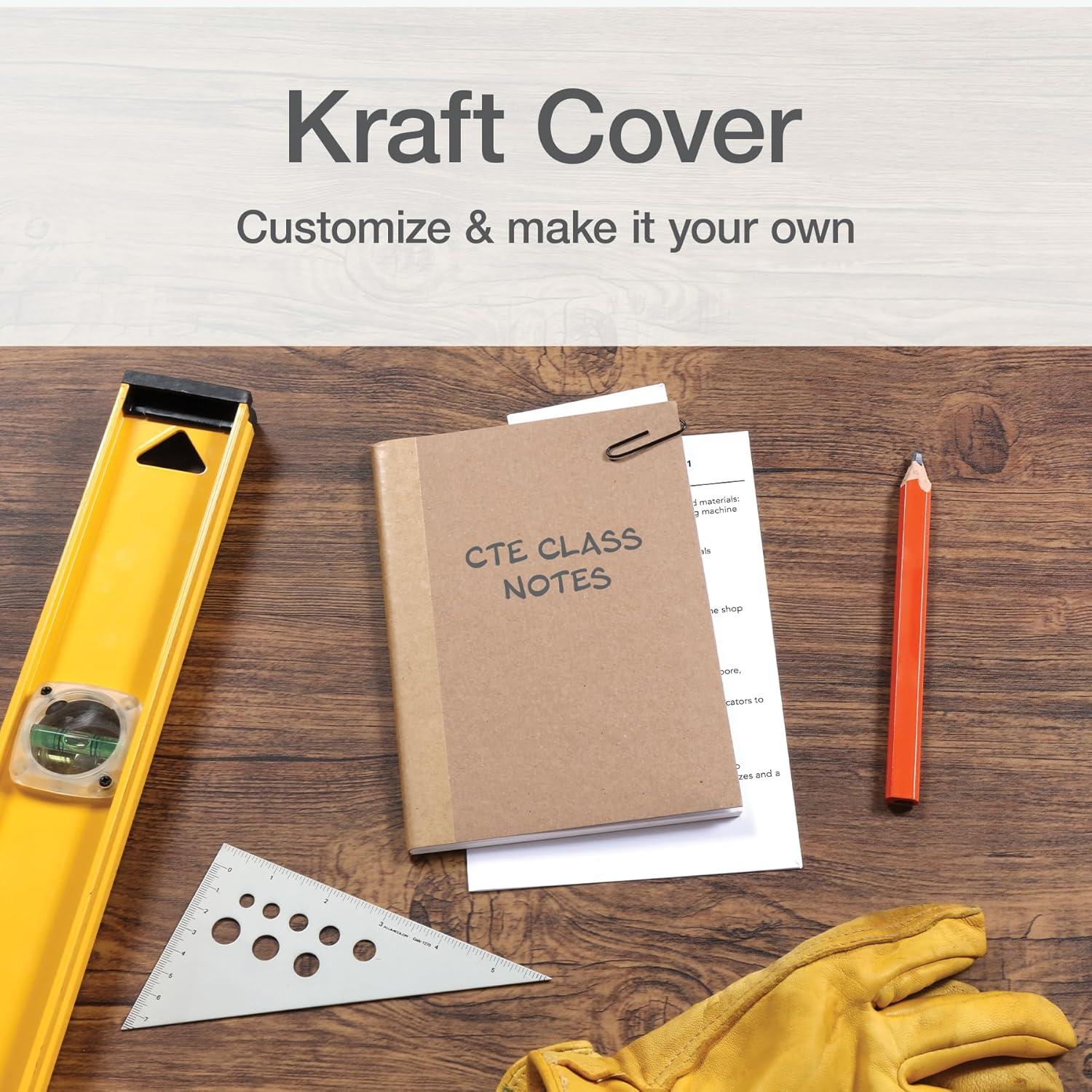 imageOxford Composition Notebook 6 PackNotebooks for School School Supplies School Journal Comp Book College Ruled Paper 575 x 8 Inches Small Size 60 Sheets Kraft Covers 63831