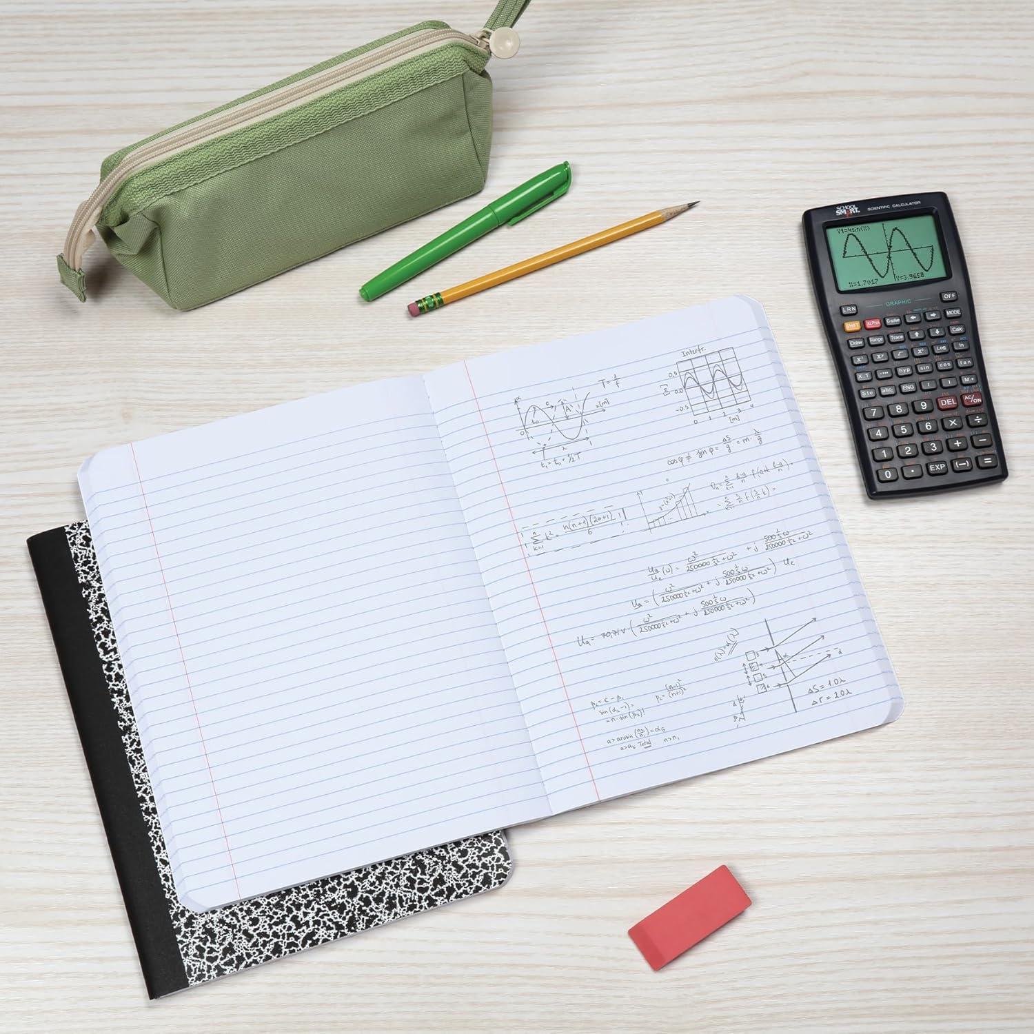 imageOxford Composition Notebooks 934 x 712 Inch School Journals College Ruled Paper Black Marble Covers 100 Sheets per Book 2 Pack 1002515