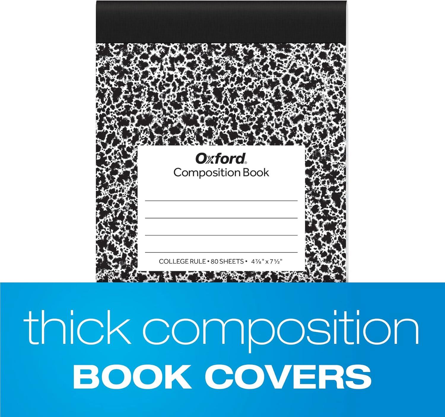 imageOxford Jr Composition Notebooks Notebooks for School School Supplies Half Size Kids Journal 712 x 478 Inches College Ruled Paper 80 Sheets Primary Marble Covers 6 Pack 63774