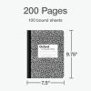 Oxford Composition Notebooks, 9-3/4 x 7-1/2 Inch School Journals, College Ruled Paper, Black Marble Covers, 100 Sheets per Book, 2 Pack (1002515)