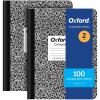 Oxford Composition Notebooks, 9-3/4 x 7-1/2 Inch School Journals, College Ruled Paper, Black Marble Covers, 100 Sheets per Book, 2 Pack (1002515)