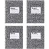 Oxford Spiral Composition Notebooks, 4 Pack, Wide Ruled Paper, 9-3/4 x 7-1/2 Inches, 80 Sheets, Black Marble Cover (64950)