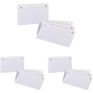 Oxford Index Card Binder Refills, White, 2 Hole Punched, 50/PK (73571)(3″ x 5″ (Pack of 3))