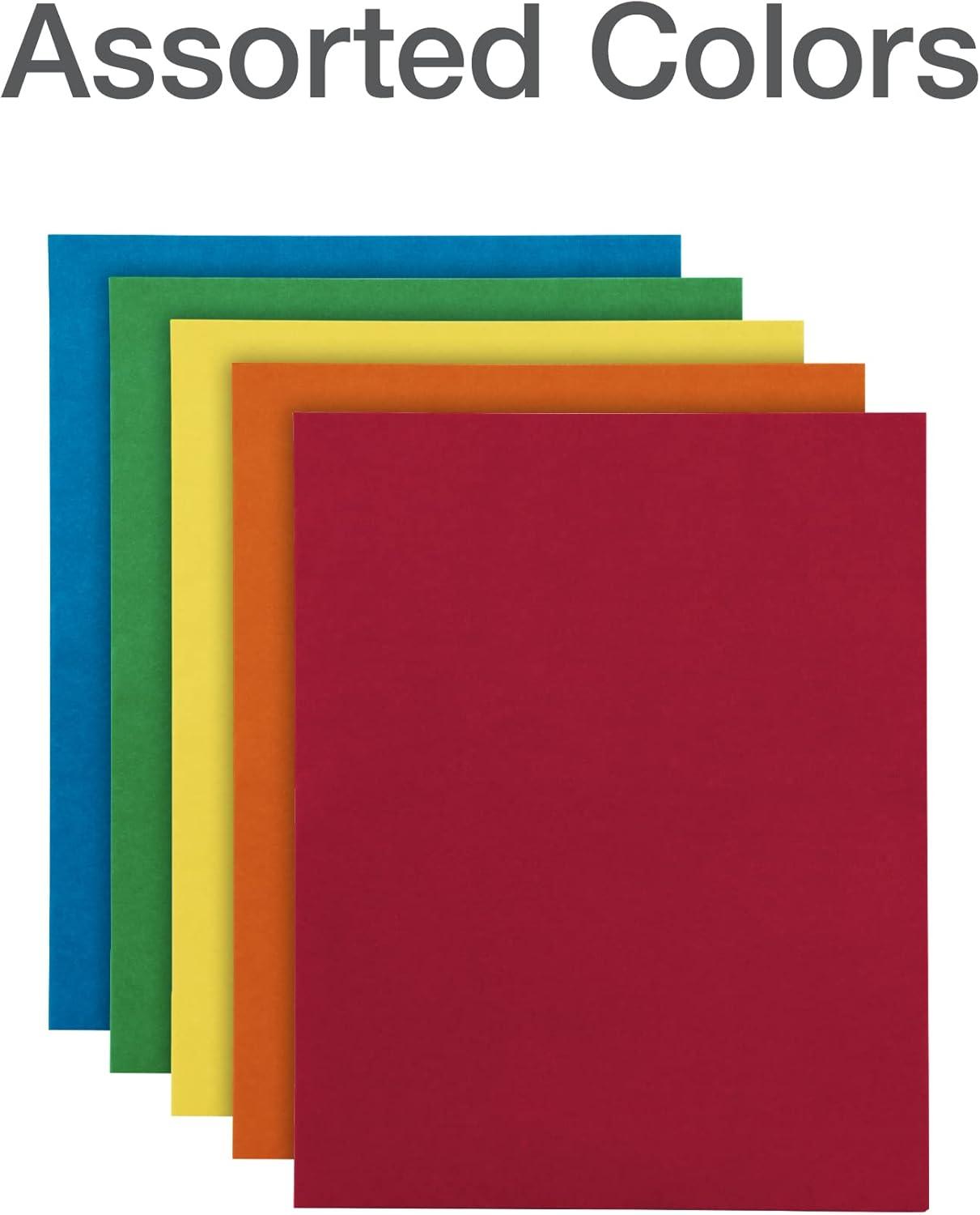 imageOxford 2 Pocket Folders Mega Box of 125 Textured Paper Folders Black Letter Size Essentials for School ampamp Teacher Supplies Lists 57542Assorted