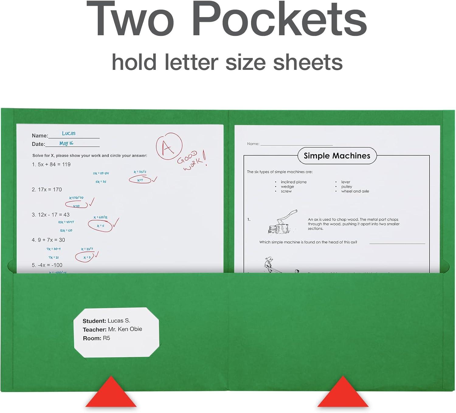 imageOxford 2 Pocket Folders Mega Box of 125 Textured Paper Folders Black Letter Size Essentials for School ampamp Teacher Supplies Lists 57542Assorted