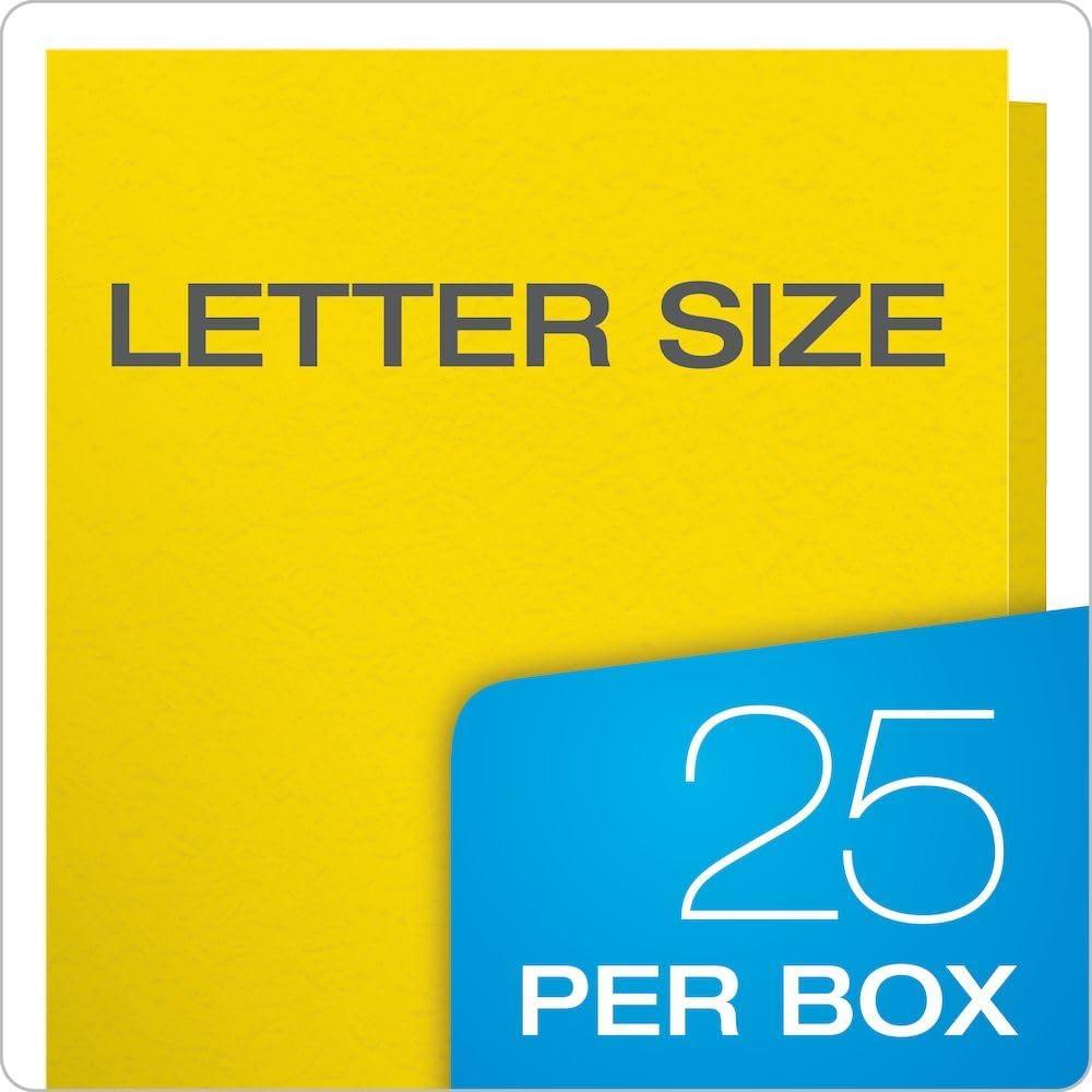 imageOxford TwoPocket Folders wFasteners Yellow Letter Size 25 per Box 57709Yellow