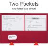 Oxford 2 Pocket Folders, Mega Box of 125, Textured Paper Folders, Black, Letter Size, Essentials for School & Teacher Supplies Lists (57542)(Red)