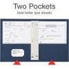 Oxford 2 Pocket Folders w/Prongs, Mega Box of 125, Textured Paper Folders, Asst Colors (Light Blue, Green, Yellow, Orange, Red), Letter Size (57716)(Blue)