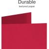 Oxford 2 Pocket Folders w/Prongs, Mega Box of 125, Textured Paper Folders, Asst Colors (Light Blue, Green, Yellow, Orange, Red), Letter Size (57716)(Red)