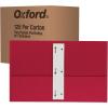 Oxford 2 Pocket Folders w/Prongs, Mega Box of 125, Textured Paper Folders, Asst Colors (Light Blue, Green, Yellow, Orange, Red), Letter Size (57716)(Red)