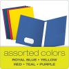Oxford Two-Pocket Folders w/Fasteners, Yellow, Letter Size, 25 per Box (57709)(Assorted Colors)