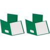 Oxford Two-Pocket Folders w/Fasteners, Yellow, Letter Size, 25 per Box (57709)(Hunter Green)