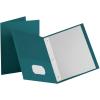 Oxford Two-Pocket Portfolios w/3-Tang Fasteners, Teal, Letter Size, 25 per Box, (57755EE)(Teal)
