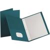 Oxford Two-Pocket Portfolios w/3-Tang Fasteners, Teal, Letter Size, 25 per Box, (57755EE)(Teal)