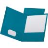 Oxford Linen Finish Two-Pocket Folders, Burgundy, Letter Size, 25 per Box(Teal)