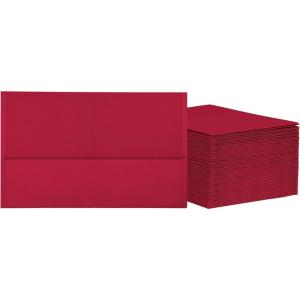 Oxford 2 Pocket Folders, Mega Box of 125, Textured Paper Folders, Black, Letter Size, Essentials for School & Teacher Supplies Lists (57542)(Red)