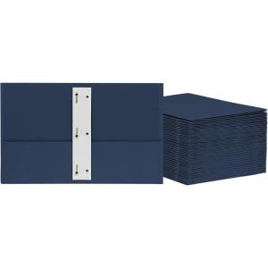 Oxford 2 Pocket Folders w/Prongs, Mega Box of 125, Textured Paper Folders, Asst Colors (Light Blue, Green, Yellow, Orange, Red), Letter Size (57716)(Blue)