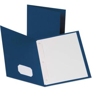 Oxford Two-Pocket Folders w/Fasteners, Yellow, Letter Size, 25 per Box (57709)(Blue)