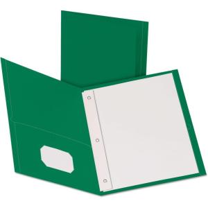 Oxford Two-Pocket Folders w/Fasteners, Yellow, Letter Size, 25 per Box (57709)(Hunter Green)