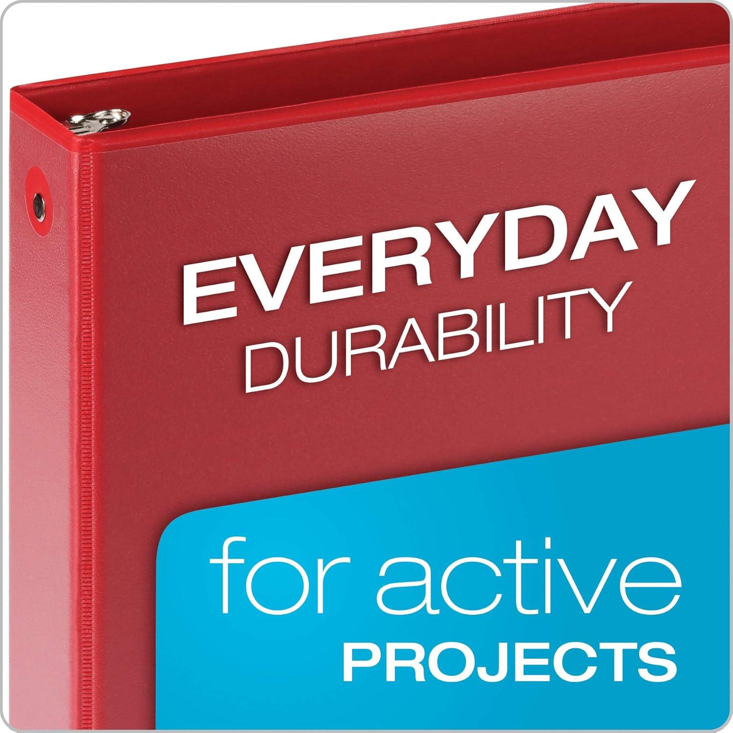 imageCardinal Economy 3 Ring Binder 1 Inch Presentation View White Holds 225 Sheets Nonstick PVC Free 4 Pack of Binders 795103Inch