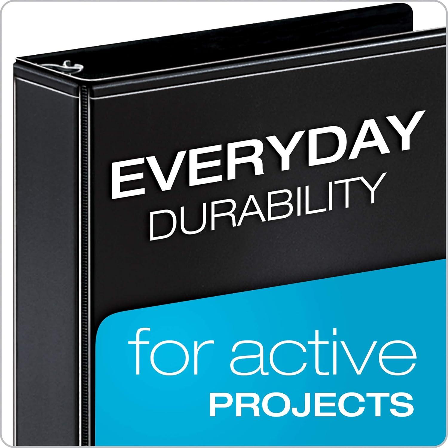 imageCardinal Economy 3Ring Binders 4quot SlantD Rings Holds 835 Sheets ClearVue Presentation View NonStick White Case of 6 90781Black