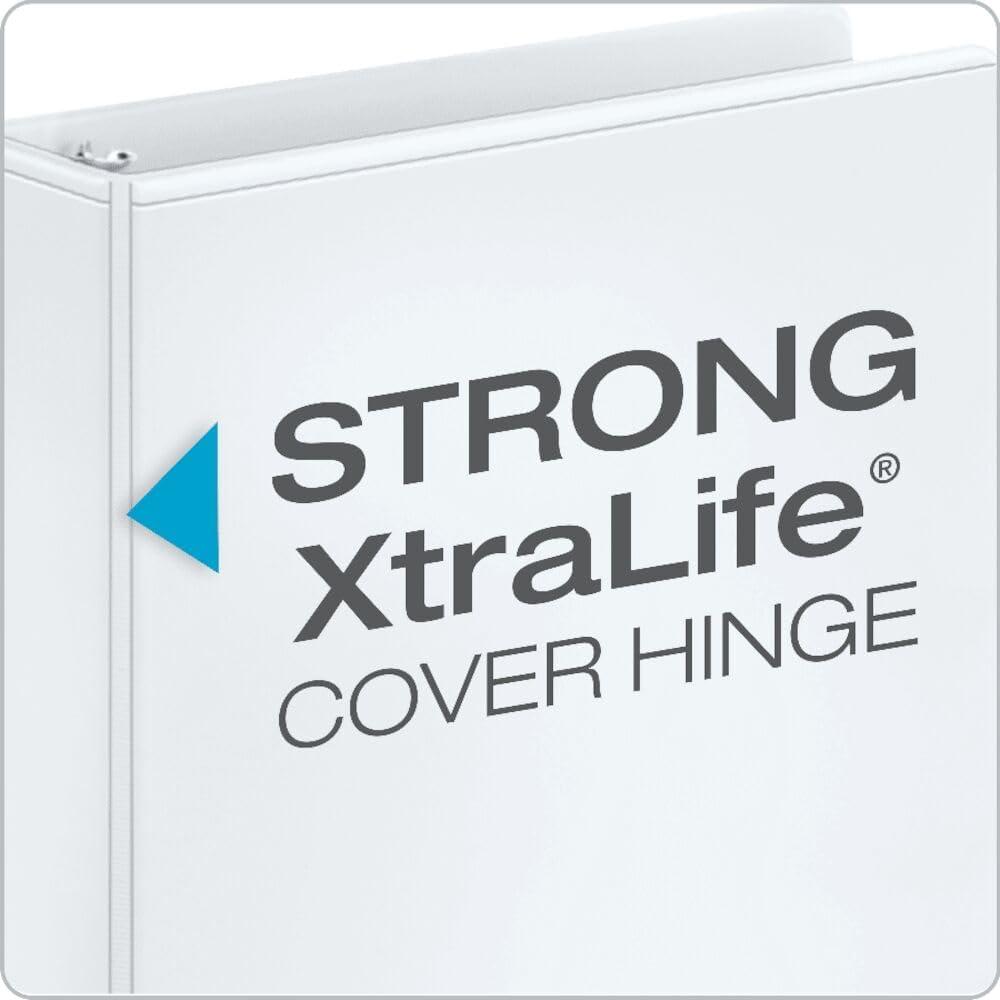 imageCardinal Performer 3Ring Binders 3quot NonLocking SlantD Rings 725Sheet Capacity ClearVue Presentation NonStick PVCFree White 4Pack 27600White