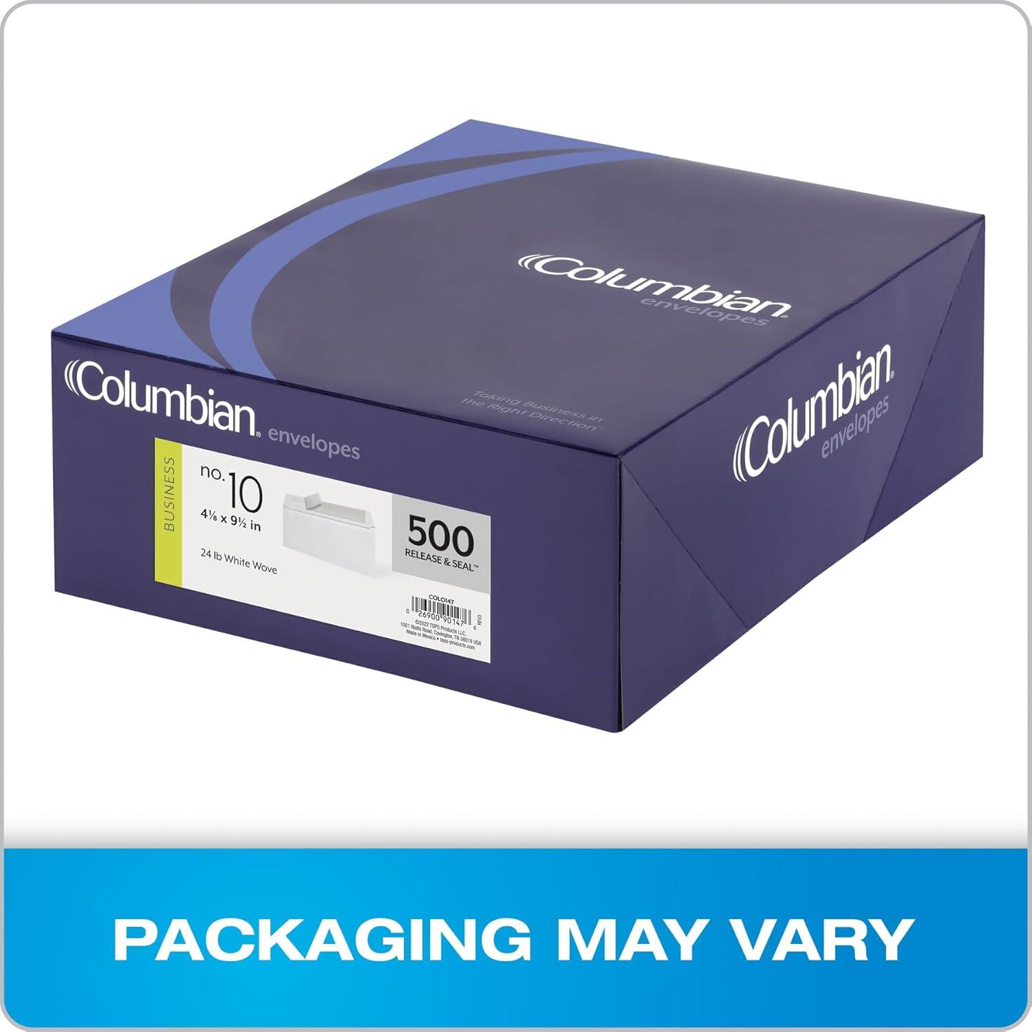 imageColumbian 10 Business Envelopes 418 x 912 Inches SelfSeal Closure Side Seam Envelopes White Wove 500 per Box COLO147One Size