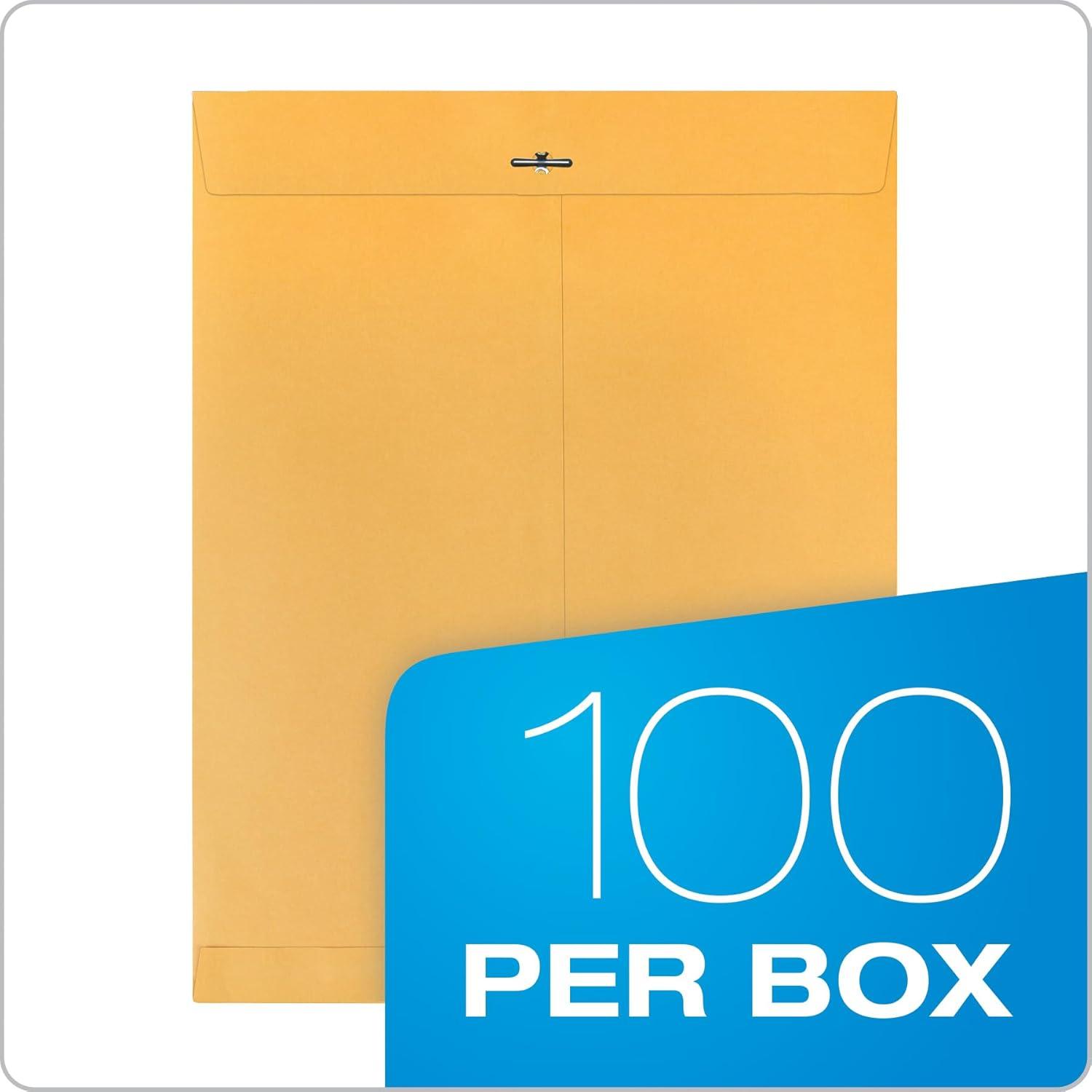 imageQuality Park 12 x 1512 Clasp Envelopes Clasp and Gummed Closures for Oversized Papers Drawings or Posters 32 lb Kraft Paper 100Box QUA3781012 x 155