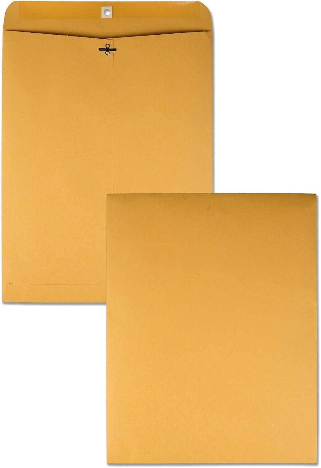 imageQuality Park 12 x 1512 Clasp Envelopes Clasp and Gummed Closures for Oversized Papers Drawings or Posters 32 lb Kraft Paper 100Box QUA3781012 x 155