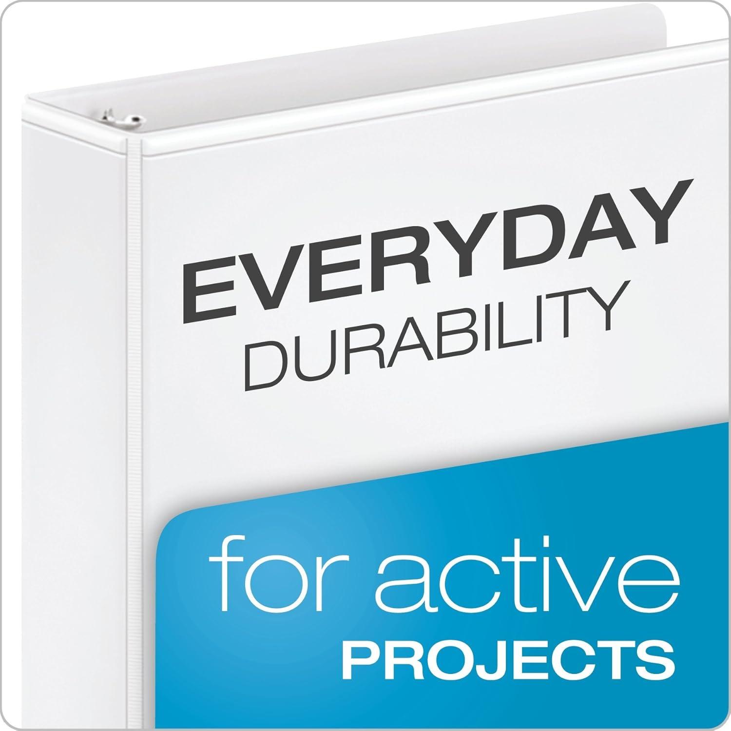 imageCardinal Economy 3 Ring Binder 1 Inch Presentation View Blue Holds 225 Sheets Nonstick PVC Free 4 Pack of Binders 79511Blue