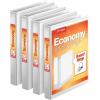 Cardinal Economy 3 Ring Binder, 1 Inch, Presentation View, Blue, Holds 225 Sheets, Nonstick, PVC Free, 4 Pack of Binders (79511)(Blue)