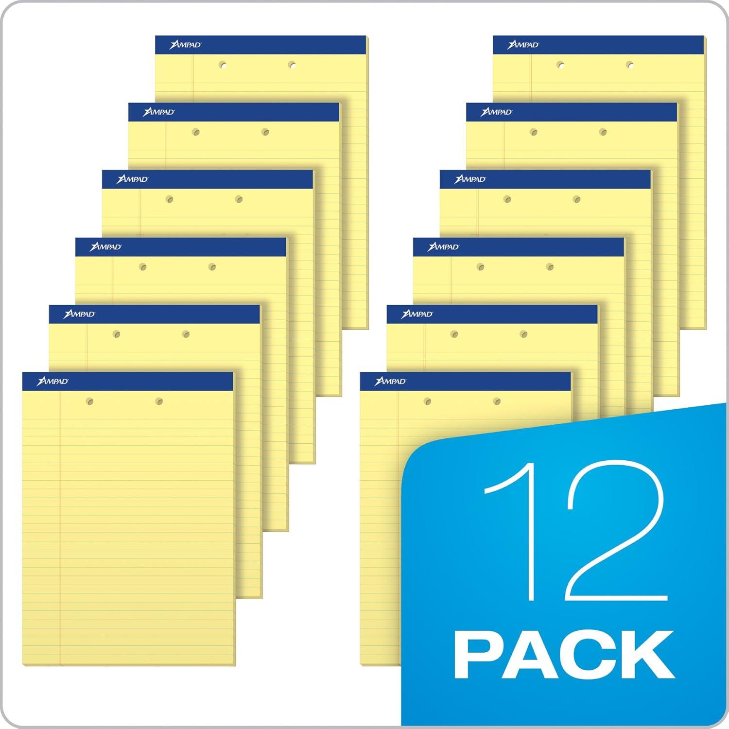 imageAmpad Evidence Perforated PadSize 812 x 1134 Canary Yellow Paper  Legal Ruling  50 Sheets per Pad 2 Hole Punched Pack of 12 2022485 x 1175