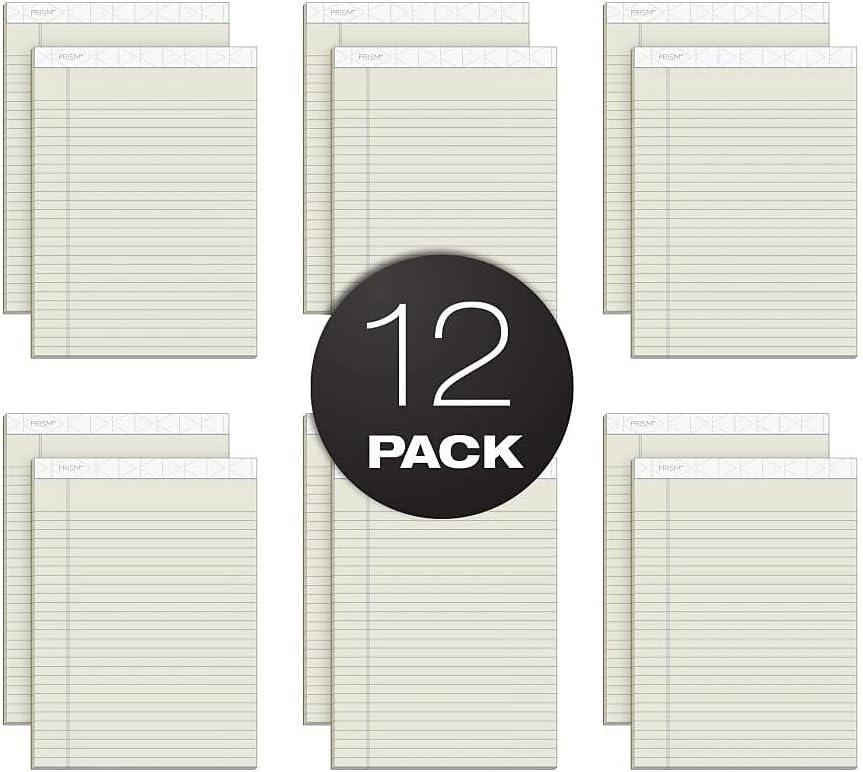 imageTOPS Prism Writing Pads 812quot x 1134quot Legal Rule Gray Perforated 50 Sheets 12 Pack 63160Ivory