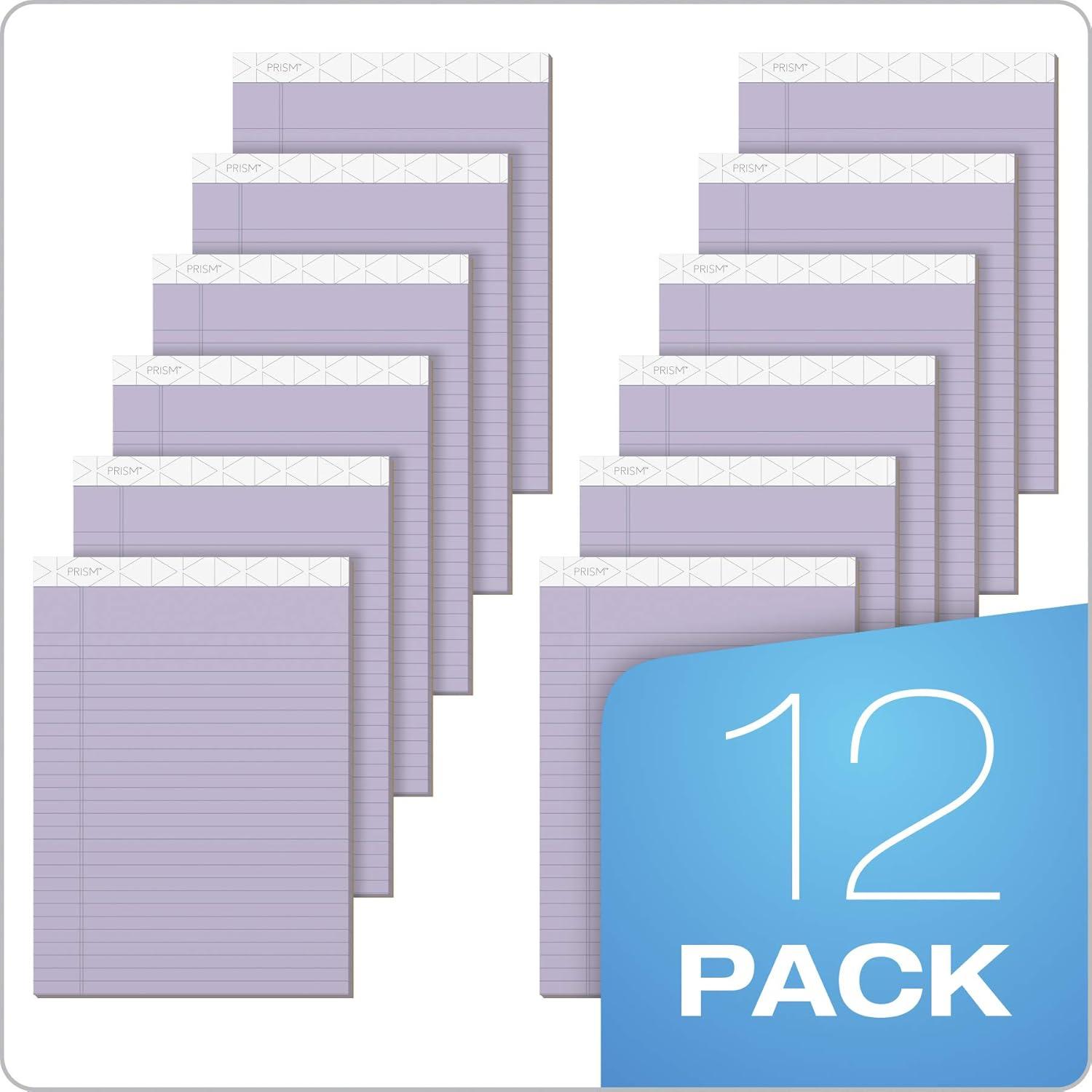 imageTOPS Prism Writing Pads 812quot x 1134quot Legal Rule Gray Perforated 50 Sheets 12 Pack 63160Orchid