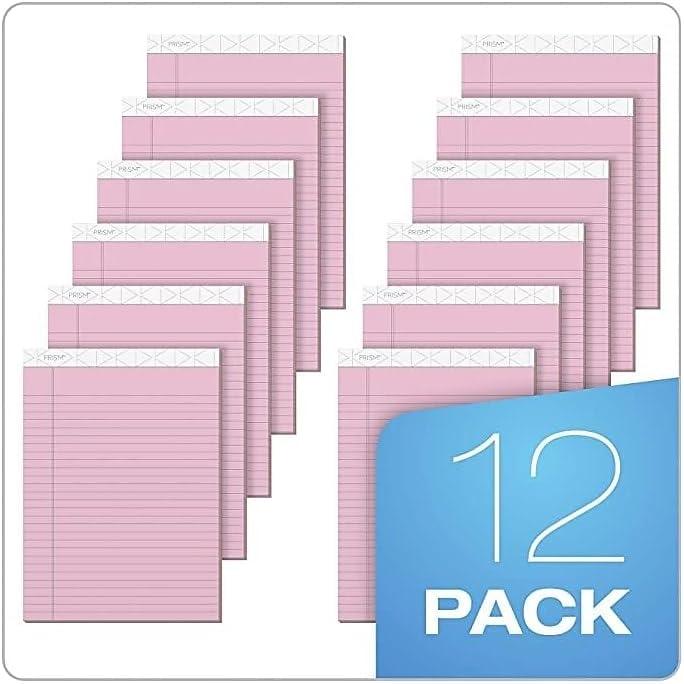 imageTOPS Prism Writing Pads 812quot x 1134quot Legal Rule Gray Perforated 50 Sheets 12 Pack 63160Pink