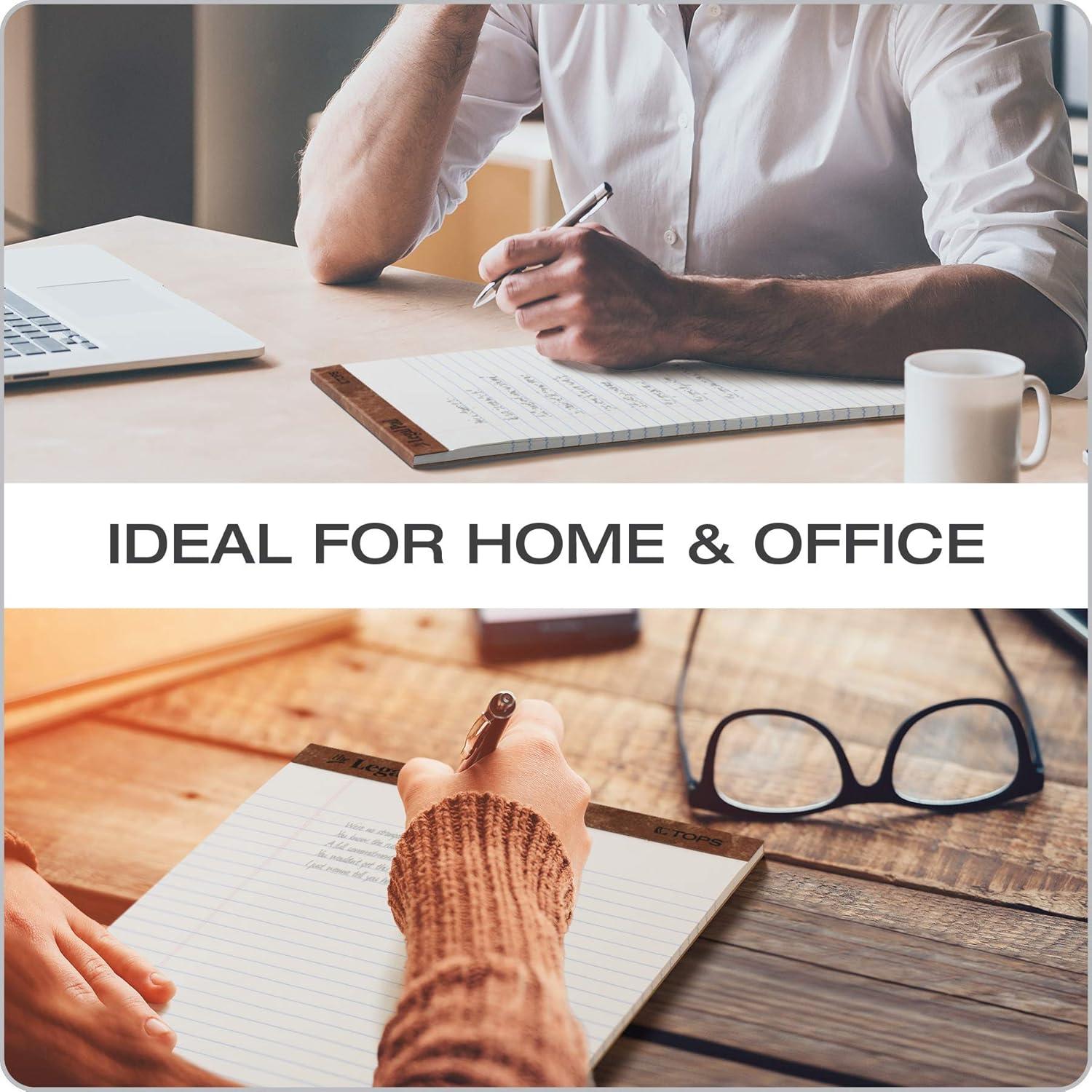 imageTOPS The Legal Pad 812 x 1134 Inches Perforated White LegalWide Rule 50 Sheets per Writing Pad 3 Pads per Pack 7533785 x 1175