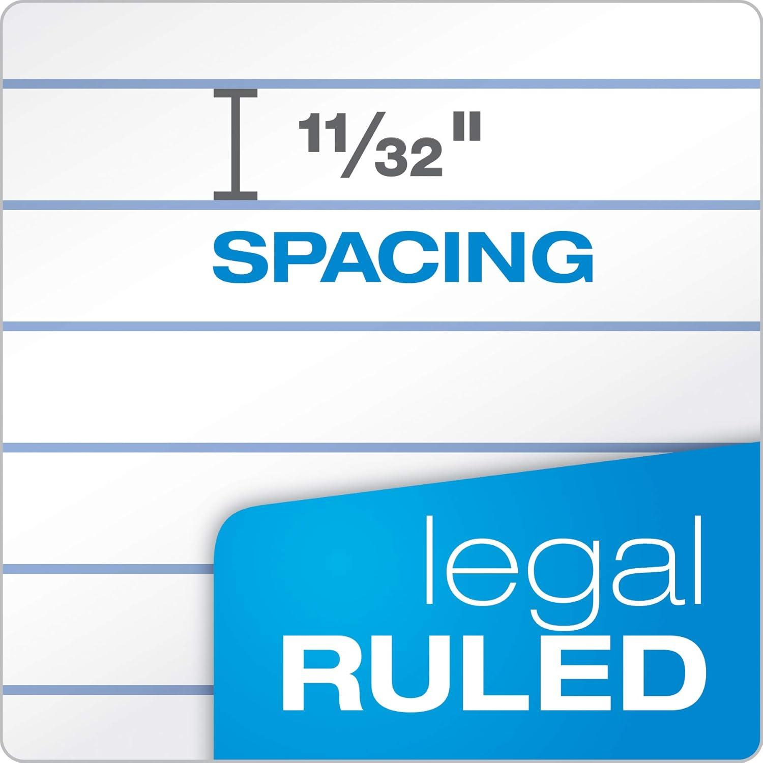 imageTOPS The Legal Pad 812 x 1134 Inches Perforated White LegalWide Rule 50 Sheets per Writing Pad 3 Pads per Pack 7533785 x 1175 Pack of 6