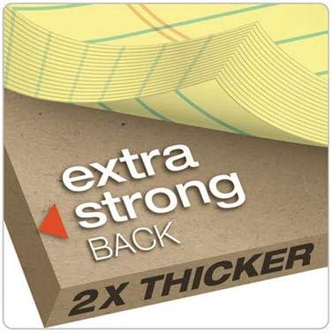 imageTops Docket Writing Pads with 100 Sheets ExtraStrong Back 812quot x 1134quot Perforated Canary Law Rule 100 Sheets 6 Pack 633968 12 x 11 34