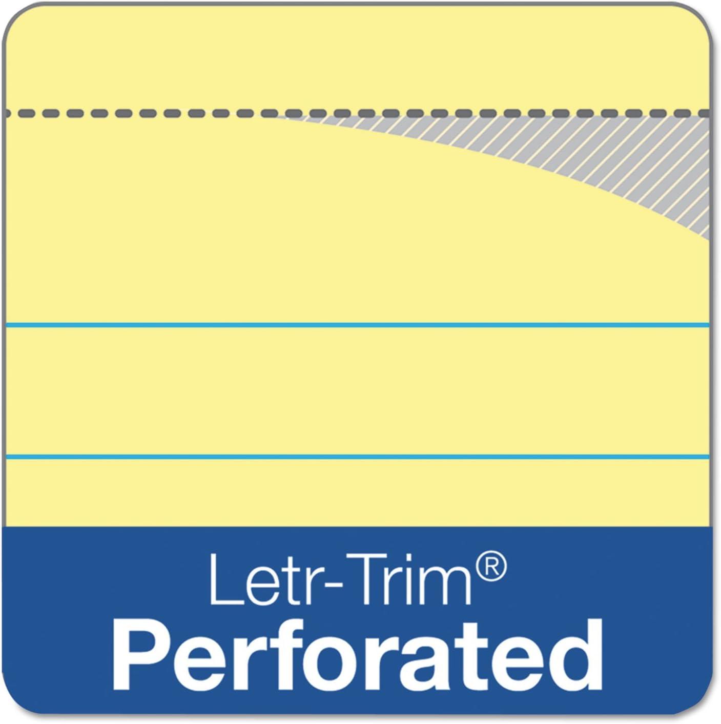 imageTops Docket Writing Pads with 100 Sheets ExtraStrong Back 812quot x 1134quot Perforated Canary Law Rule 100 Sheets 6 Pack 633968 12 x 11 34
