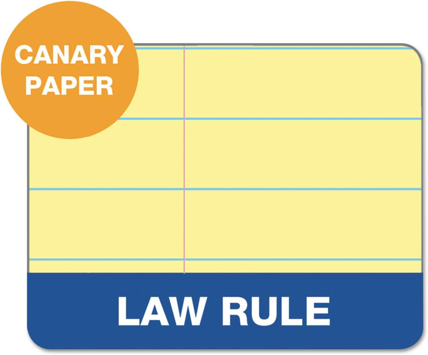 imageTops Docket Writing Pads with 100 Sheets ExtraStrong Back 812quot x 1134quot Perforated Canary Law Rule 100 Sheets 6 Pack 633968 12 x 11 34