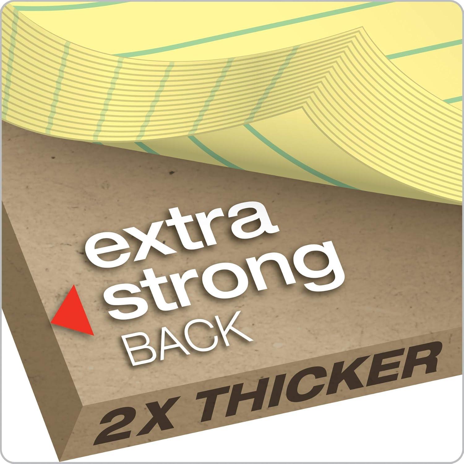 imageTops Docket Writing Pads with 100 Sheets ExtraStrong Back 812quot x 1134quot Perforated Canary Law Rule 100 Sheets 6 Pack 633968 12 x 11 34 Pack of 6
