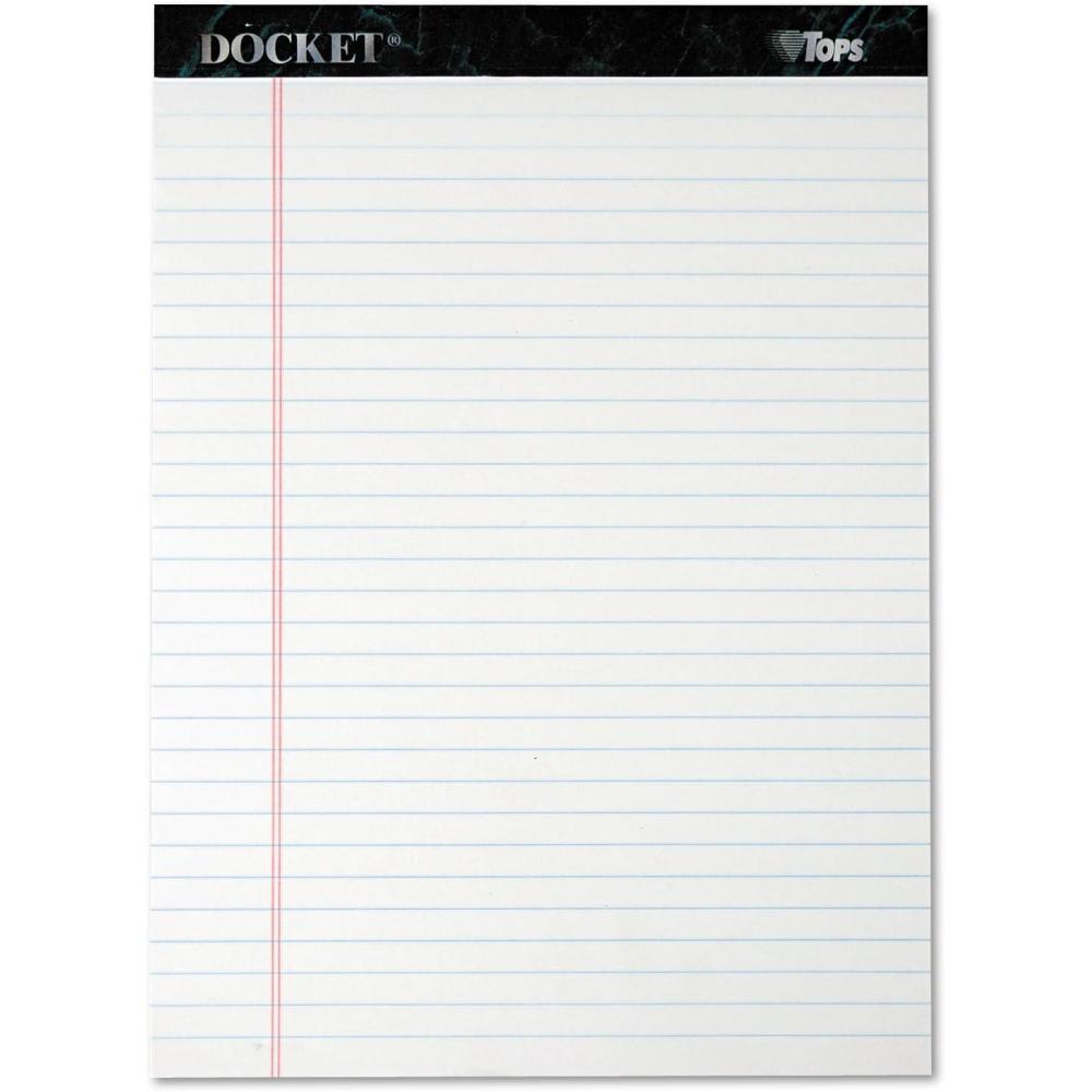 imageTOPS Docket Writing Pads 812quot x 1134quot Legal Rule White Paper 50 Sheets 12 Pack 63410