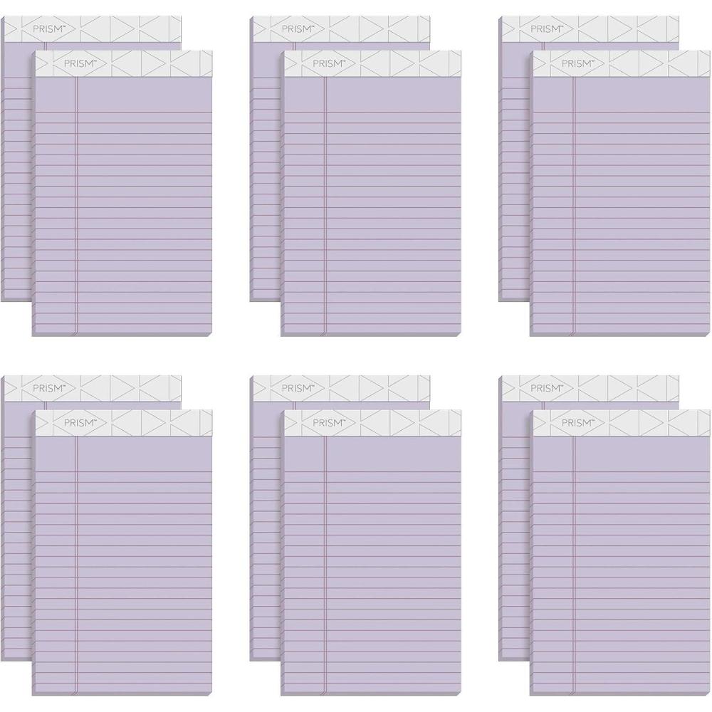 imageTOPS Prism Writing Pads 5x 8 Perforated Jr Legal Ruled Narrow 14 Spacing Orchid 50 Sheets 12 Pack 63040