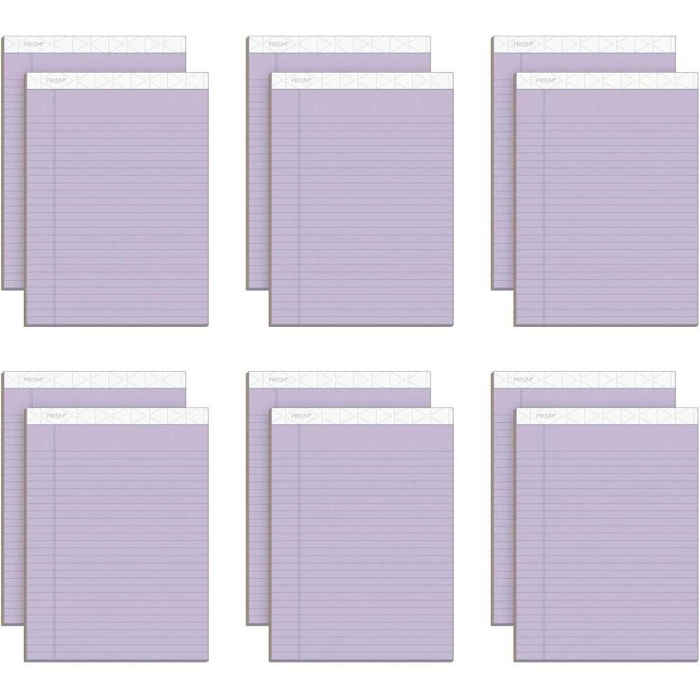 imageTOPS Prism Writing Pads 812quot x 1134quot Legal Rule Gray Perforated 50 Sheets 12 Pack 63160Orchid