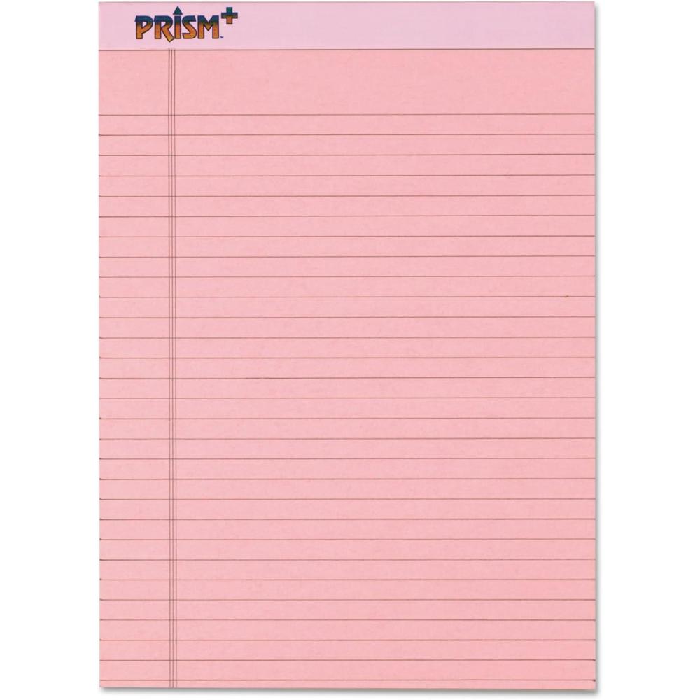 imageTOPS Prism Writing Pads 812quot x 1134quot Legal Rule Gray Perforated 50 Sheets 12 Pack 63160Pink