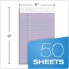 TOPS Prism+ Writing Pads, 5x 8, Perforated, Jr. Legal Ruled, Narrow 1/4 Spacing, Orchid, 50 Sheets, 12 Pack (63040)