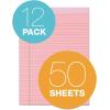 TOPS Prism Writing Pads, 8-1/2″ x 11-3/4″, Legal Rule, Gray, Perforated, 50 Sheets, 12 Pack (63160)(Pink)